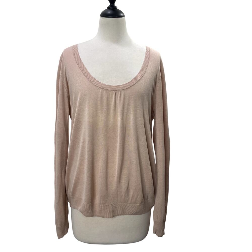 Massimo Dutti Size L 34 Sweater Silk Bamboo Lightweight Blush Pink Balletcore